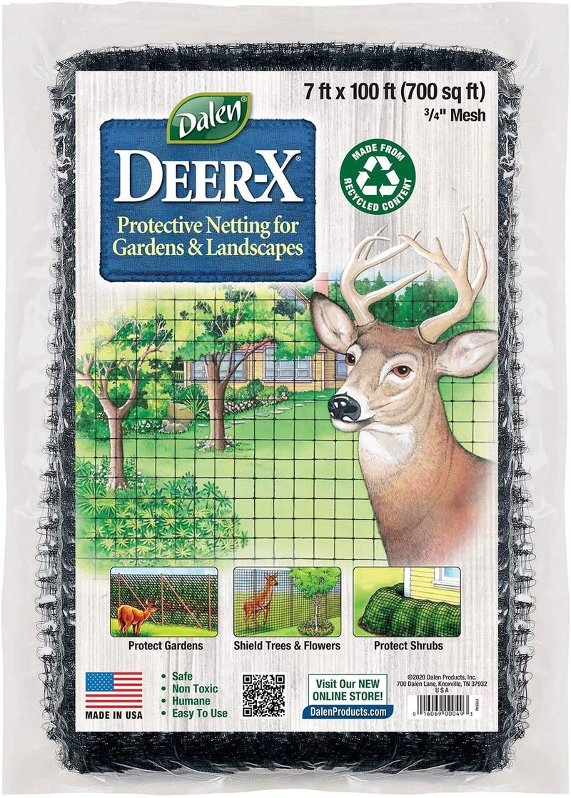 Dalen Deer X Protective Netting for Gardens and Landscapes - 7â€² x 100â€² - Strong and Durable 3/4â€³ Polypropylene Mesh with UV Inhibitors - Image 1